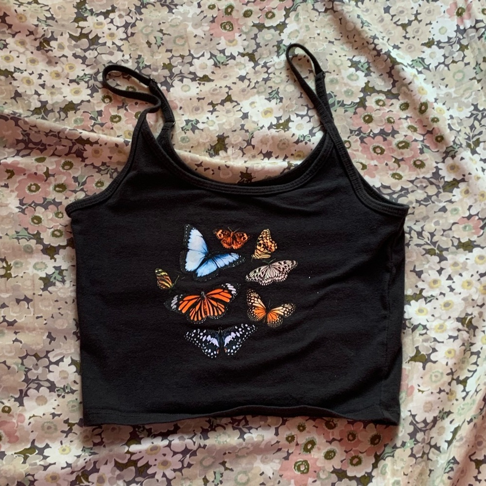 Hollister Cropped Butterfly Tank top